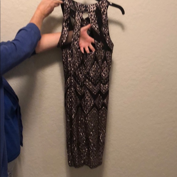 Black with shiny rose gold tight dress - Picture 2 of 7